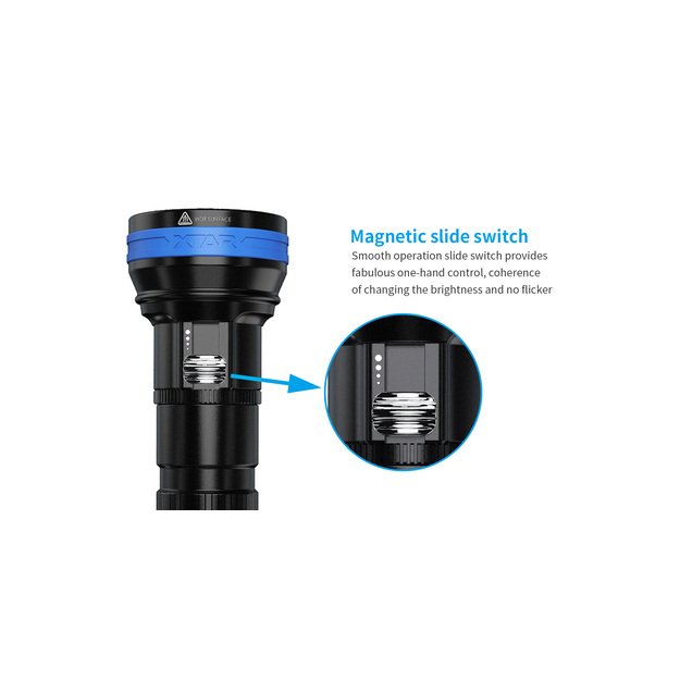 XTAR D06 1200lm žibintuvėlis nardymui, komplektas