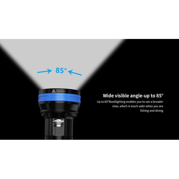 XTAR D06 1200lm žibintuvėlis nardymui, komplektas