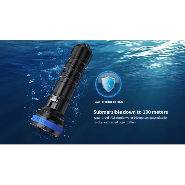 XTAR D06 1200lm žibintuvėlis nardymui, komplektas