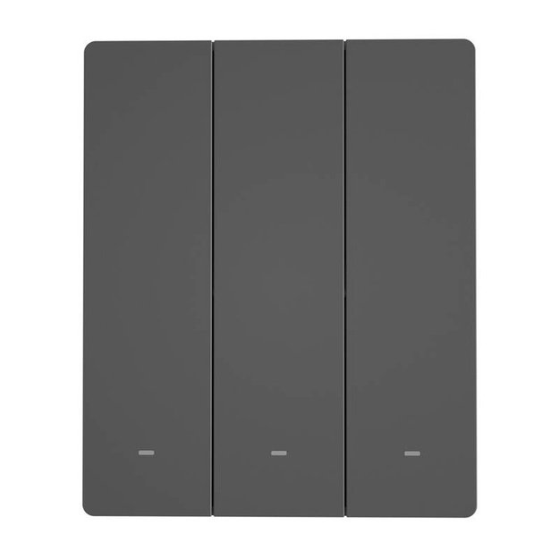 Умный WiFi настенный выключатель SONOFF M5-3C-80 (3-канальный, для рамки, графит)