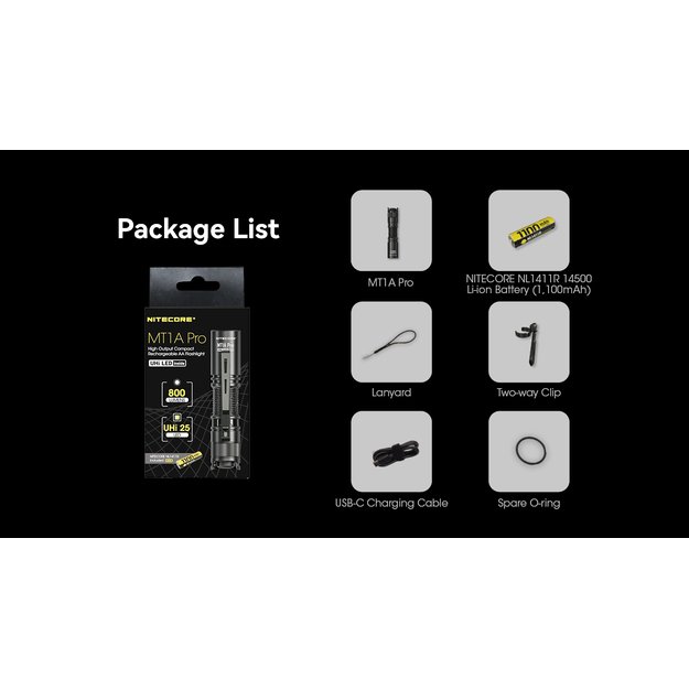 Nitecore MT1A PRO - 800lm flashlight