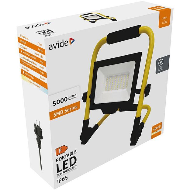 LED prožektorius 50W 5000lm Avide pastatomas 220V