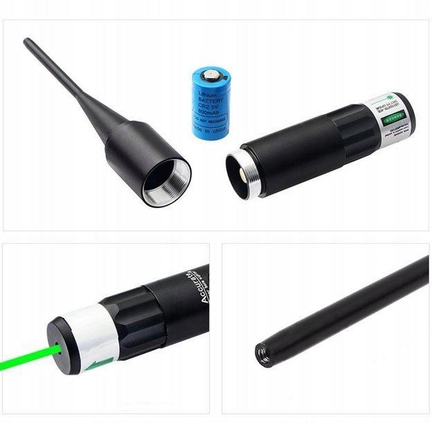 Lazeris, skirtas kalibruoti ginklų optinius taikiklius, vamzdžio kalibratorius, žalias