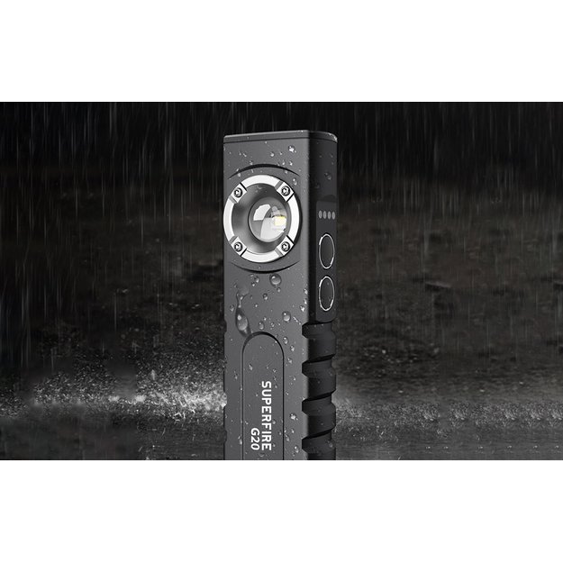 SupFire G20 multifunkcionalus žibintuvėlis su lazerine rodykle