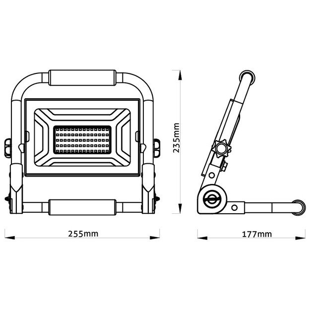 Pastatomas LED prožektorius AVIDE 50W 220V laidas 1,5m