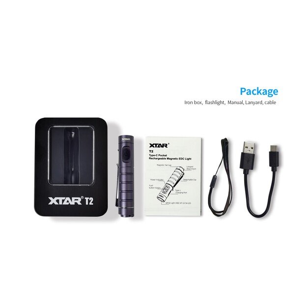 Перезаряжаемый светодиодный фонарик Xtar T2 с кольцом для ключей