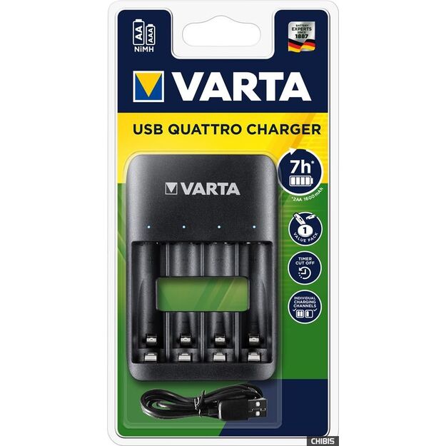 Varta USB Quatro 57652 baterijų įkroviklis