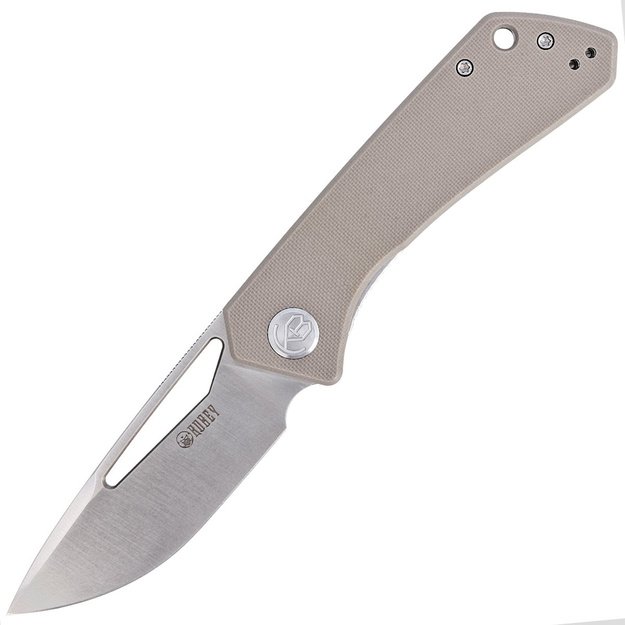 Kubey Thalia sulenkiamas peilis Tan G10, Satin D2 (KU331F)