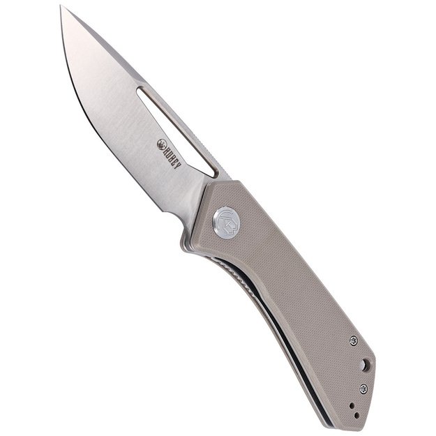 Kubey Thalia sulenkiamas peilis Tan G10, Satin D2 (KU331F)