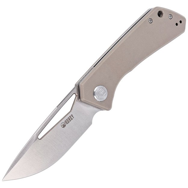 Kubey Thalia sulenkiamas peilis Tan G10, Satin D2 (KU331F)
