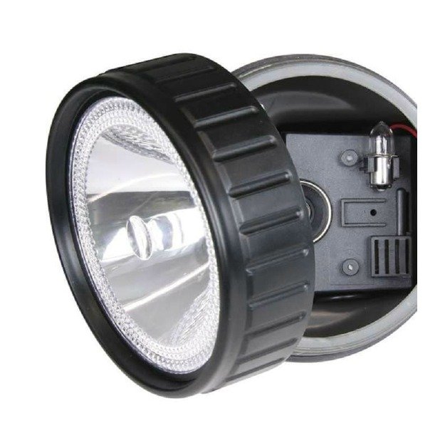 Įkraunamas žibintas su halogenine lempa ir 12LED 