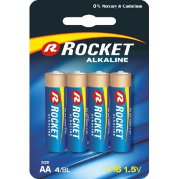 Rocket Alkaline AA elementas, 4 vnt.