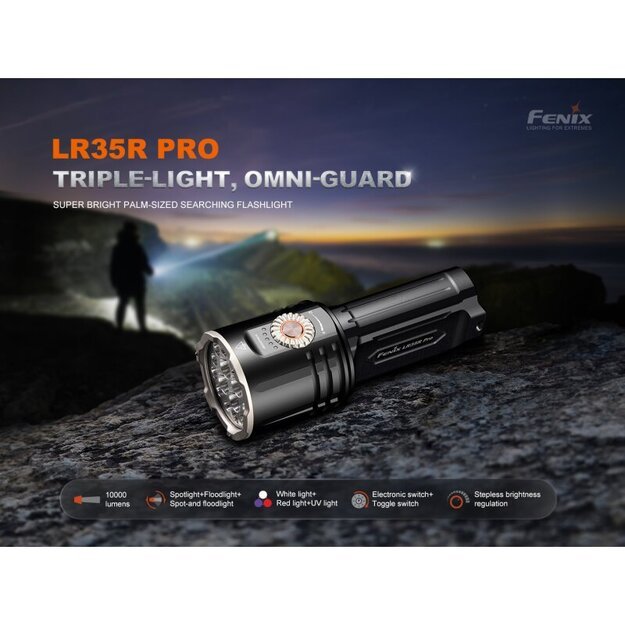 Fenix LR35R Pro LED Фонарь с белым, красным и УФ светом