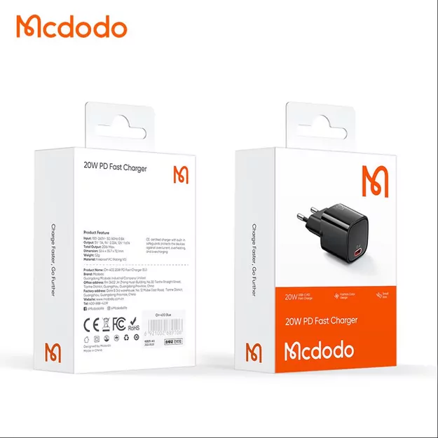 Mcdodo Nano Series USB-C 20W network charger (black)