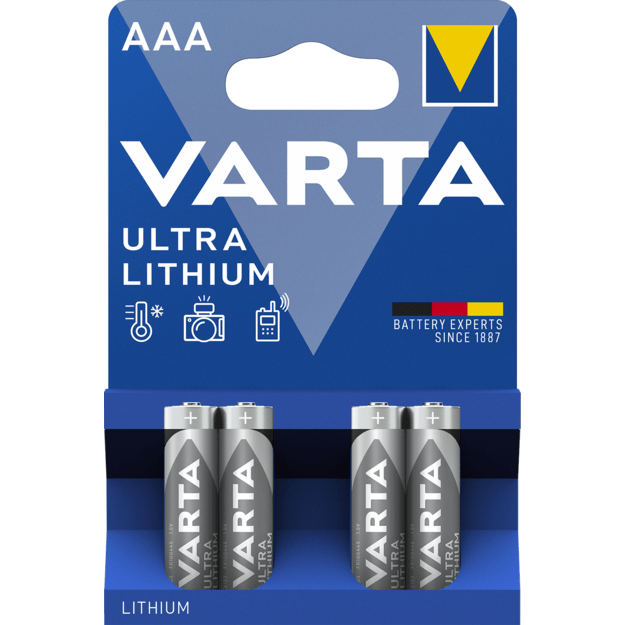 Varta Ultra Lithium AAA 1,5V 1100mAh elementai 6103, 4 vnt.