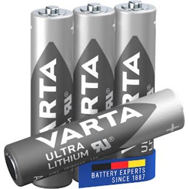 Varta Ultra Lithium AAA 1,5V 1100mAh elementai 6103, 4 vnt.
