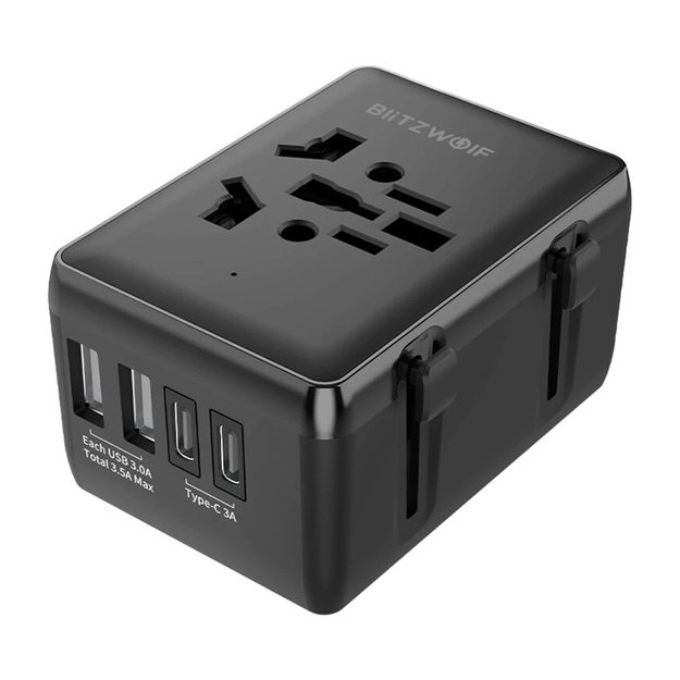 Blitzwolf BW-TA1 4-in-1 Travel Adapter 2xUSB + C + PD 20W