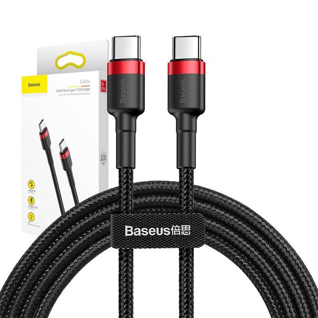 USB-C PD Baseus Cable Cafule PD 2.0 QC 3.0 60W 1m (black and red)