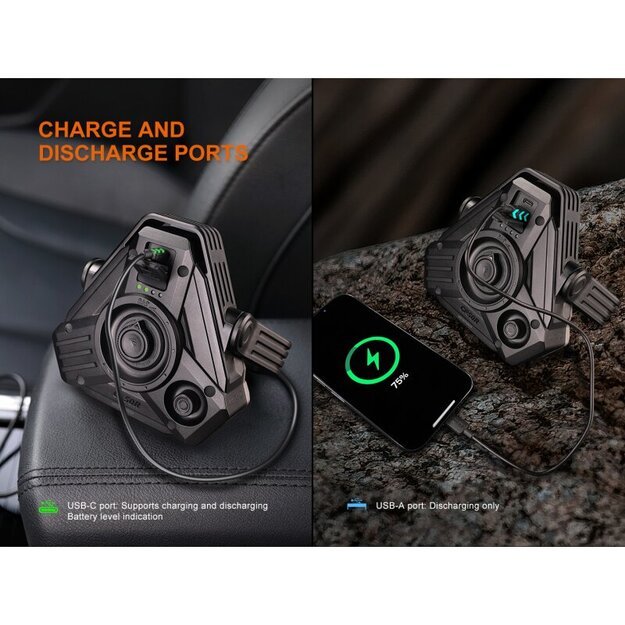 Fenix ​​CP50R LED stovyklavimo žibintas su USB jungtimi