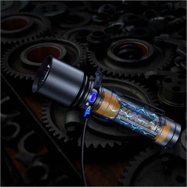 Fenix ​​C7 LED žibintuvėlis su USB jungtimi Pilkas