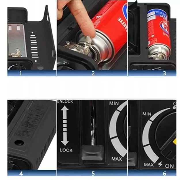 Портативная кемпинговая газовая плита в кейсе