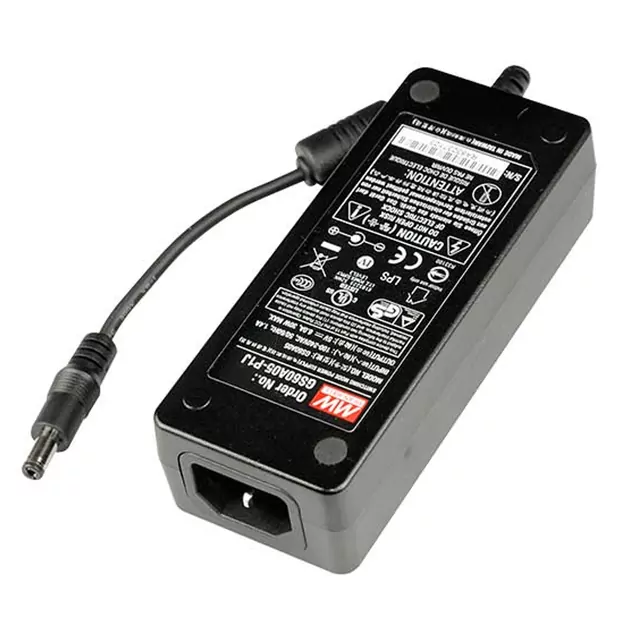 MEAN WELL Impulsinis maitinimo šaltinis 24V 2.5A, stalinis, 5.5x2.1mm