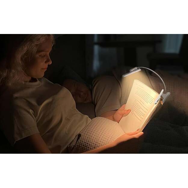 Регулируемая беспроводная лампа для чтения Glocusent, USB-C 1000 мАч (серая)