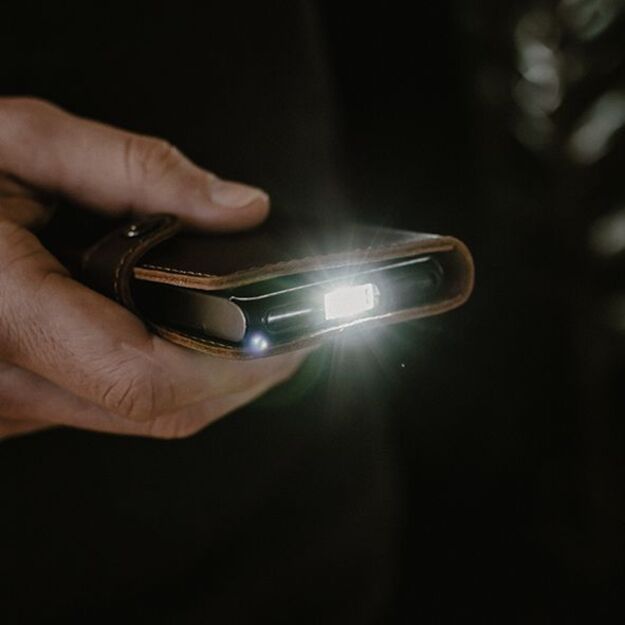 Led Lenser Lite wallet, brown, with RFID protection