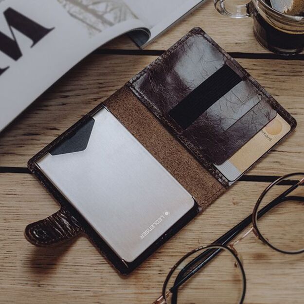 Led Lenser Lite wallet, brown, with RFID protection