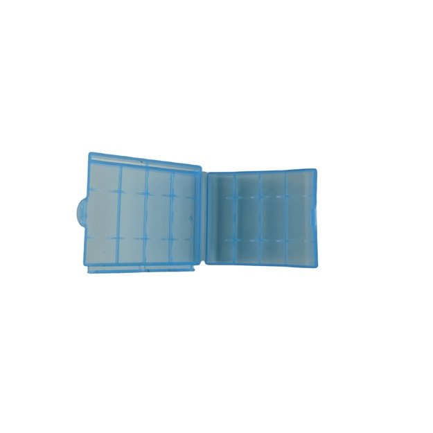 AA ir AAA baterijų dėklas, 4 baterijoms, melsvas