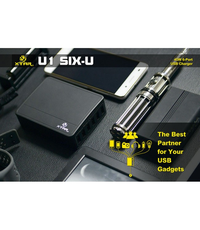 6-ių USB lizdų pakrovėjas XTAR SIX-U