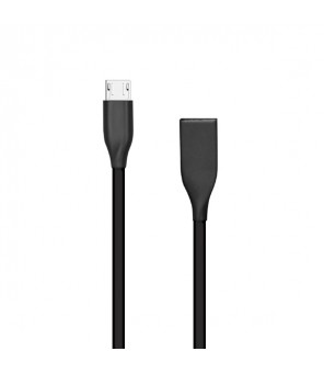 Silikoninis kabelis USB-Micro USB (juodas,1m)