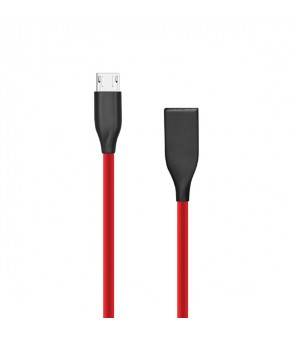 Silikoninis kabelis USB-Micro USB (raudonas,1m)