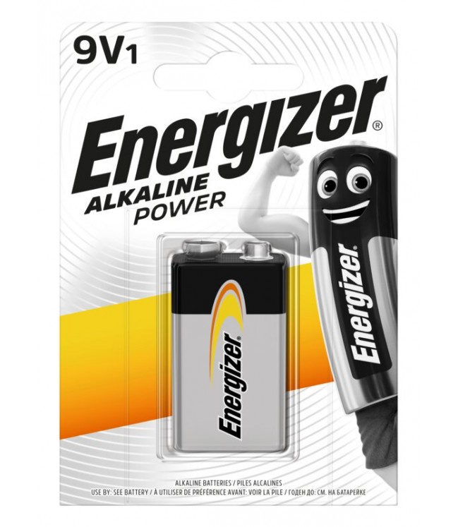 Energizer Alkaline Power 6LR61 9V battery, 1 pc.