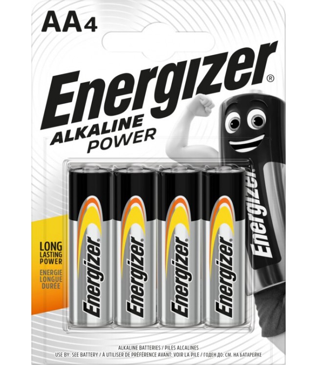 Energizer Alkaline Power LR6 AA batteries, 4 pcs.