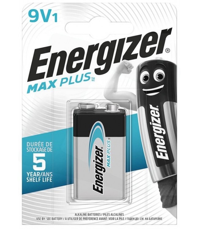 Батарейка Energizer Max Plus 6LR61 9В, 1 шт.