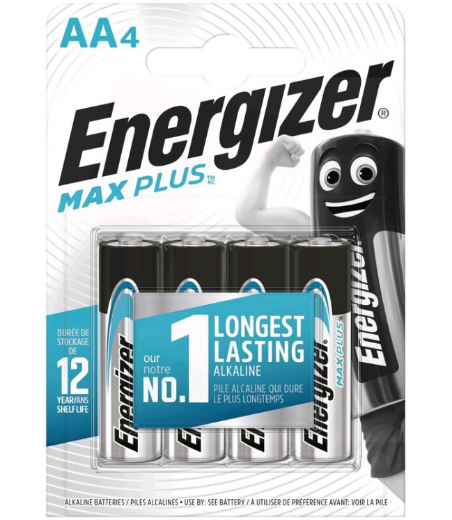 Батарейки Energizer Max Plus LR6 AA, 4 шт.