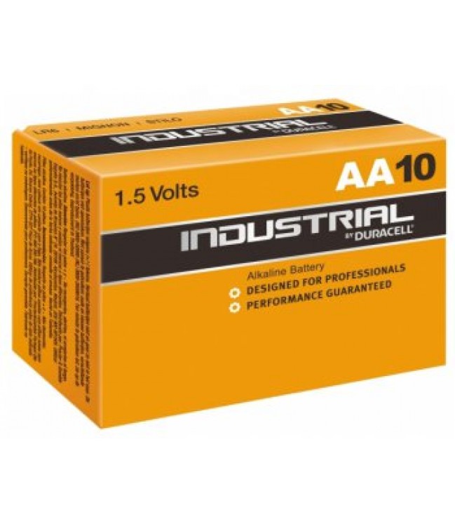 Baterijos Duracell Industrial AA elementas, 10 vnt.