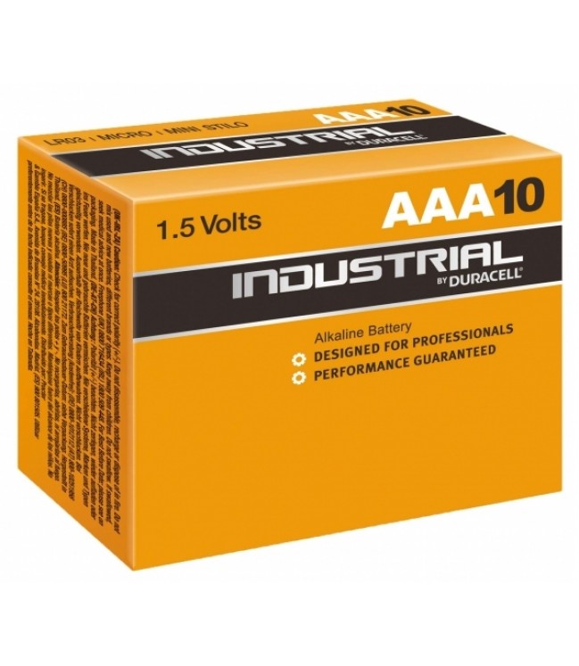 Baterijos Duracell Industrial AAA elementas, 10 vnt.