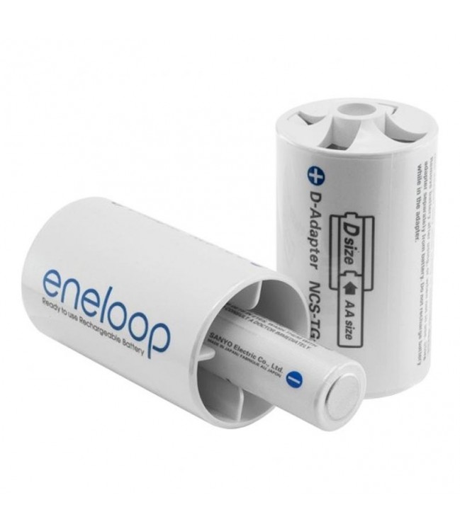 Adapteris Eneloop R20 D tipo baterijai iš R6 baterijos, 2vnt