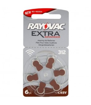 Rayovac Extra elementai klausos aparatams PR41 312, 6 vnt.