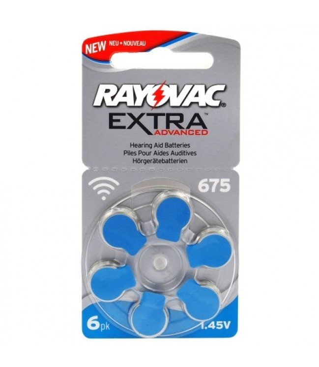Rayovac Extra elementai klausos aparatams PR44 675, 6 vnt.