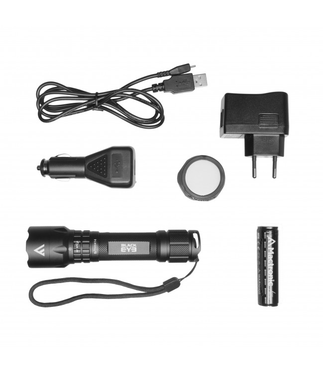USB įkraunamas 420lm žibintuvėlis MACTRONIC Black Eye 420