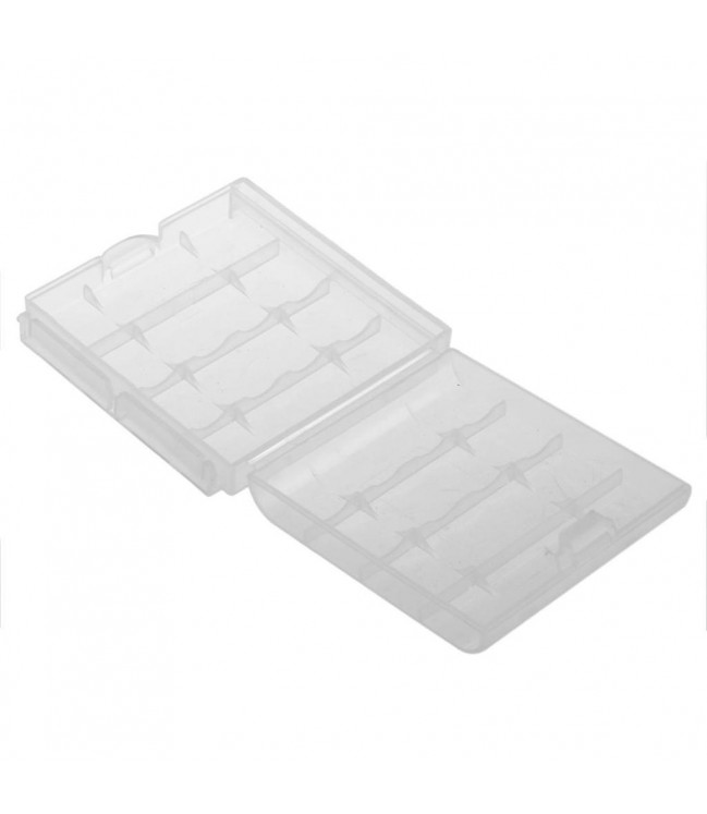 AA and AAA battery case, for 4 batteries, transparent