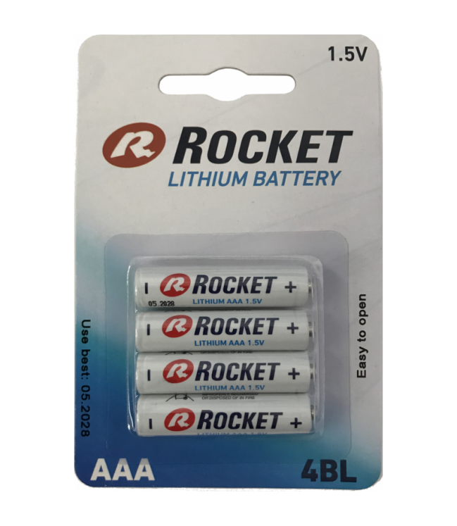 AAA ličio baterijos Rocket Lithium, 4 vnt.