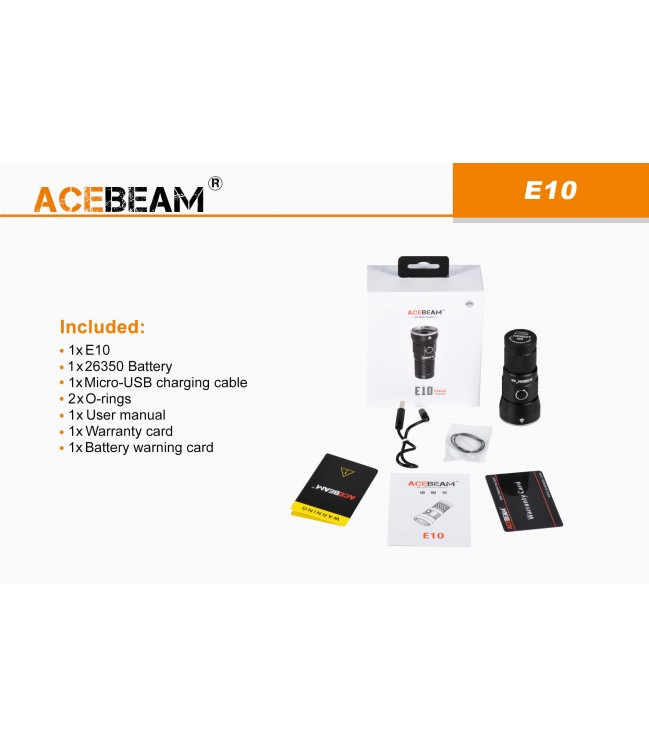 Acebeam E10 760lm, 562 metrai, žibintuvėlis