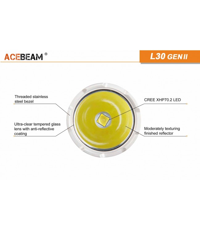 Acebeam L30 Generation II šaltai balta (6000K) žibintuvėlis