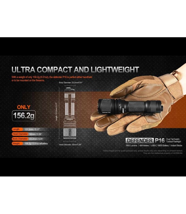 AceBeam P16 1800lm flashlight