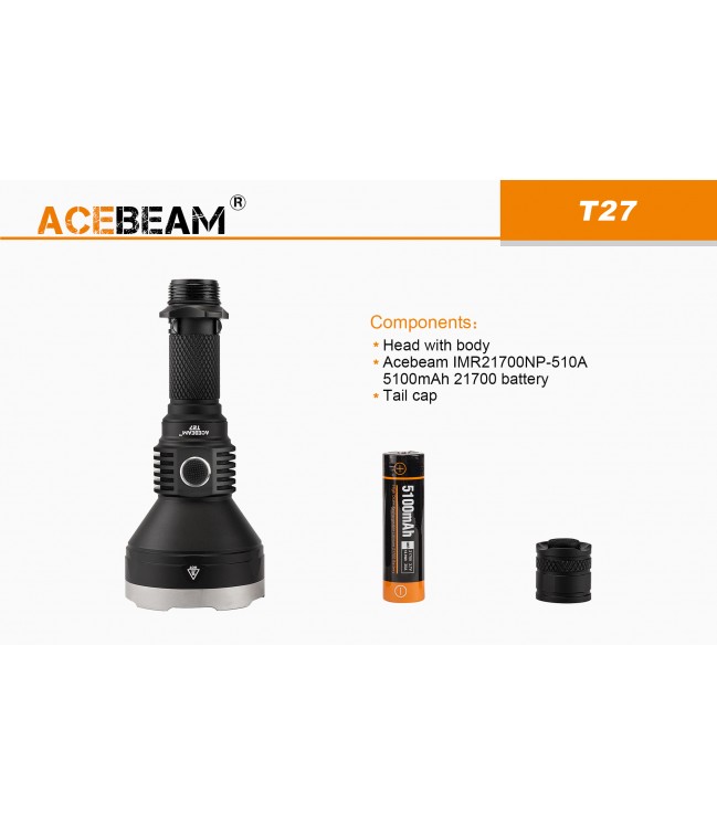 Acebeam T27 šaltai balta (6500K) žibintuvėlis
