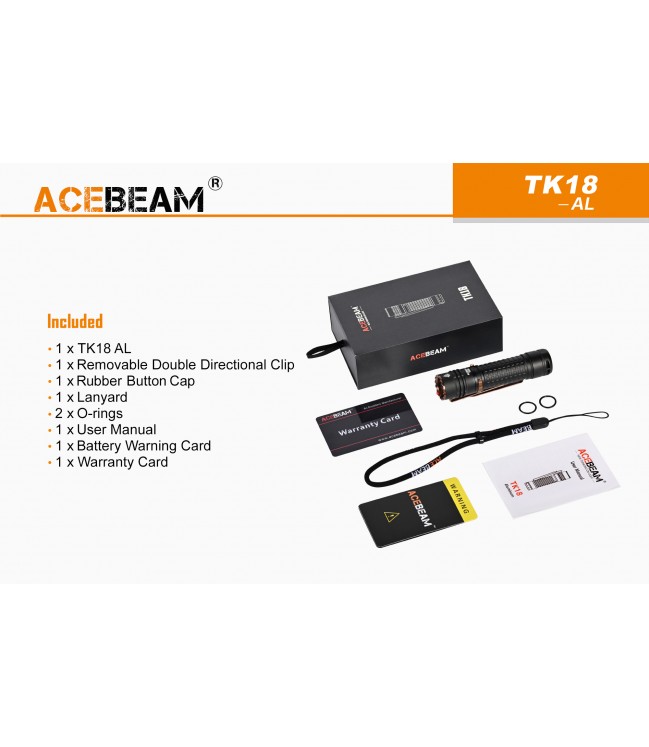 AceBeam TK18 žibintuvėlis OSRAM, juodas